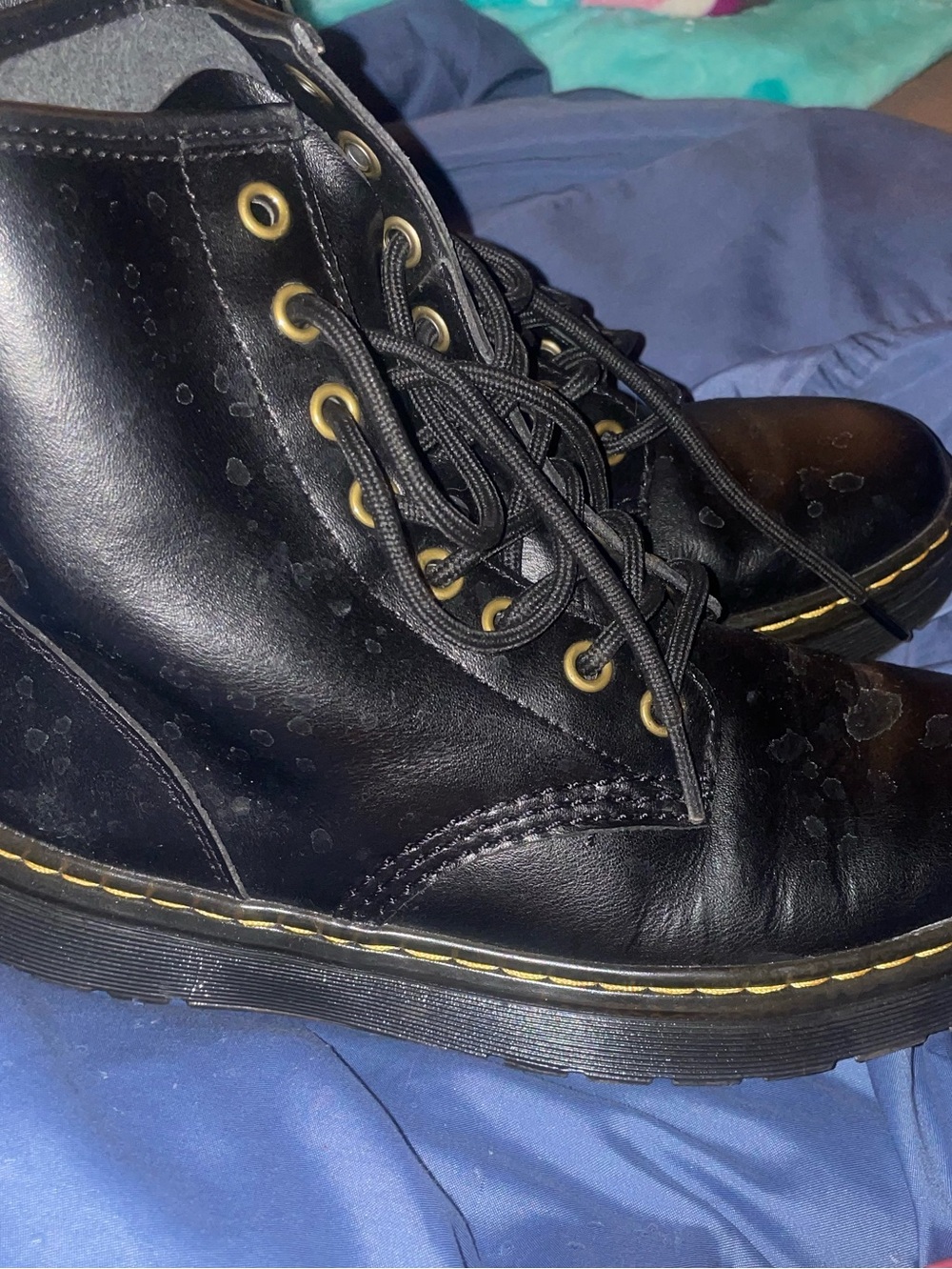 Dr. Martens Zavala Black Leather Combat Boots -